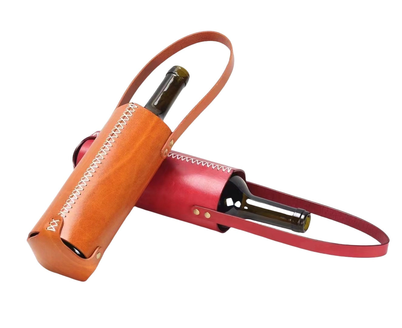 ART063 Leather wine holder